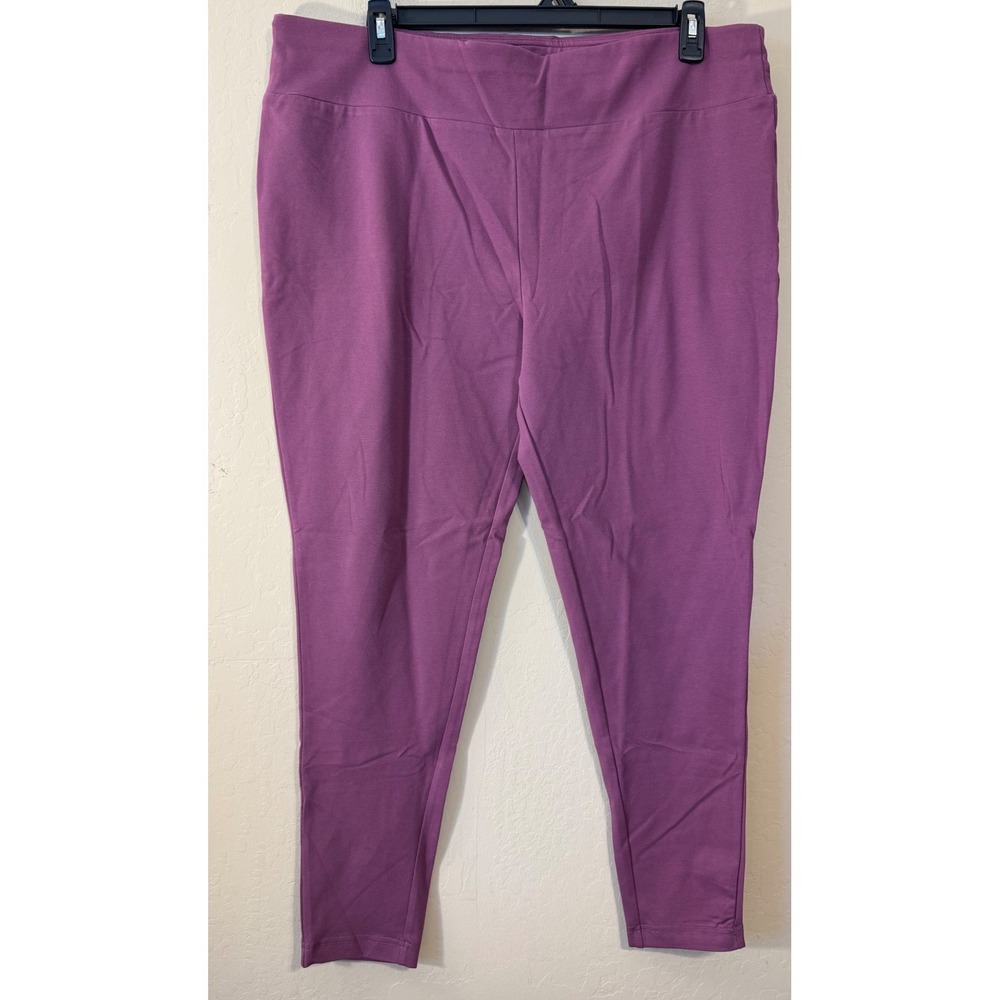 Terra & Sky Leggings Women 2X Orchid High Rise Stretch Pants NEW